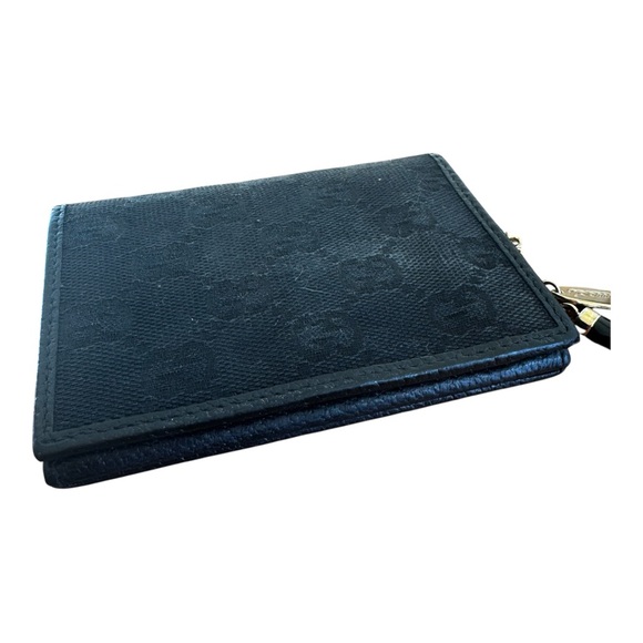 Authentic Gucci GG Black Canvas Bi-Fold Wallet w/ Boot and Gucci Logo Charm - Picture 6 of 9